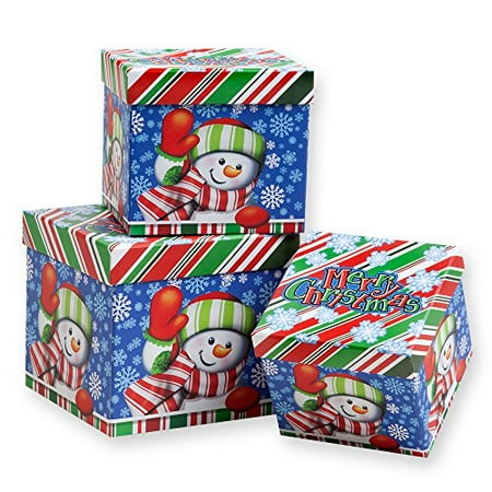 3 piece christmas nesting gift boxes cheerful snowman 3 piece christmas nesting gift boxes cheerful snowman