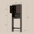 thumbnail image 2 of Over the Toilet Storage, Bathroom Storage Cabinet with Adjustable Shelf, Double Doors, and Open Shelf, Dark Brown, 2 of 10