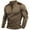 Brown, variant on Men Shirts Zipper-up T-shirt V-Neck Long Sleeve Plus Size Solid Color Workout Casual Loose Outdoor Sport Shirt for Men Brown S