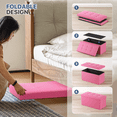 thumbnail image 6 of MoNiBloom 30" Folding Storage Ottoman Bench, PU Leather Collapsible Footrest Ottoman with Storage, for Living Room Bedroom Entryway, Dark Pink, 6 of 8