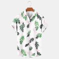 thumbnail image 2 of Men's Shirt Plus Size Big and Tall Short Sleeve Hawaiian Printed Lightweight Shirts Summer Casual Beach Fashion Tops Pullover Blouses T-Shirts Army Green 3XL, 2 of 4