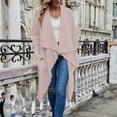 thumbnail image 3 of Vedolay Women's 2023 Tops Women's Fashion Suit Open Front Long Sleeve Fitted Ruffle Casual Office Jacket,Pink S, 3 of 5