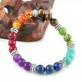 thumbnail image 2 of EOEMY Hot Sale 7 Chakra Healing Balance Beaded Bracelet Lava Yoga Reiki Prayer Stone, 2 of 9
