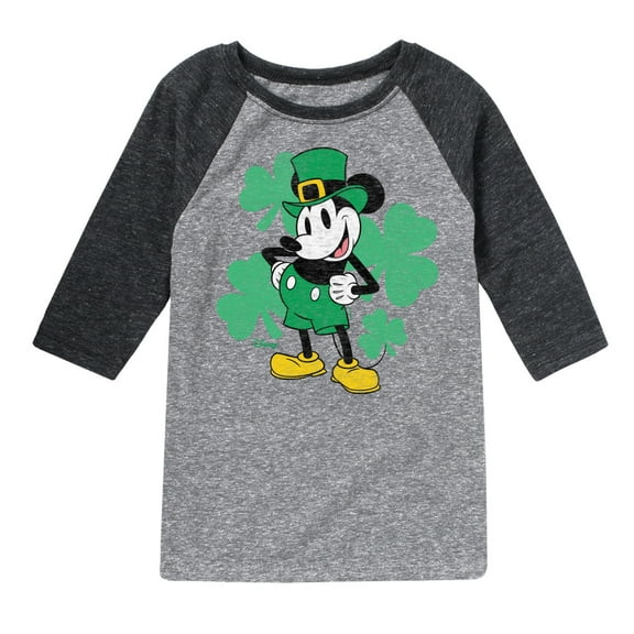 Disney - Leprechaun Mickey - Toddler And Youth Raglan Graphic T-Shirt