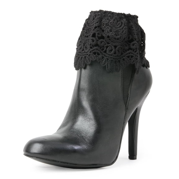 MeMoi Mavia Lace Crochet Boot Toppers - Womens - Female, One Size, Black