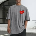 thumbnail image 2 of RKSTN Valentine's Day T Shirts for Man Oversized Crewneck Cotton Valentine Print Short Sleeves Shirts Tops Mens Casual Round Neck Sports Washed Distressed T-Shirts Loose Fits Comfy Soft Tee Shirts, 2 of 6
