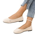 thumbnail image 2 of Flats for Women Slip On Closed Toe Round Toe Mary Jane Shoes Comfortable Walking Ballet Flats Summer Trendy Low Wedge Dolly Shoes White 41, 2 of 5