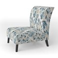 thumbnail image 3 of Designart "Patterns Of Tranquility II" Blue Floral Upholstered Accent Chair - Cottage Arm Chair For Bedroom, 3 of 7