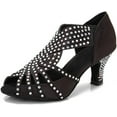 thumbnail image 1 of Women Rhinestone Dance Shoes Ballroom Latin Salsa Bachata Performance Dance Dancing Shoes_Special Gift, 1 of 4