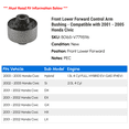thumbnail image 2 of Front Lower Forward Control Arm Bushing - Compatible with 2001 - 2005 Honda Civic 2002 2003 2004, 2 of 2