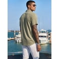 thumbnail image 3 of RICHCOIN Mens Linen Shirts Cuban Hawaiian Shirts Short Sleeve Button Down Casual Summer Beach Tops, 3 of 6