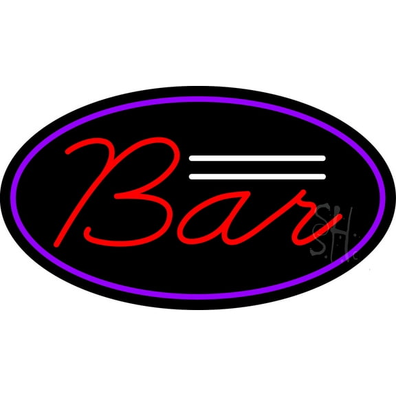 Cursive Bar LED Neon Sign 13 x 24 - inches, Clear Edge Cut Acrylic Backing, with Dimmer - Bright and Premium built indoor LED Neon Sign for Bar decor.