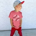 thumbnail image 6 of TIREOW Girls Oversized Baseball Print T-Shirts Kids Cute Print Short Sleeved Athletic Tee Shirt Teen Preppy Loose Blouse ﻿ (Pink, 10-11Years), 6 of 7
