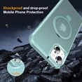 thumbnail image 5 of Compatible With iPhone 15 Plus Magnetic Case Wireless Charging Built-in 120° Rotate Ring Holder[Hidden Kickstand] Shock-absorbent Hard PC Lightweight Plain Translucency Phone Cover,Blue, 5 of 7