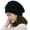 Black, variant on Womens Fall Winter Soft Floral Beanie Hats Chunky Solid Color Windproof Skull Caps Cable Knit Slouchy Stocking Hat