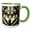 Green/White, variant on 3drose, Grey Wolf in Geometric Art Style, 11oz Two-tone Blue Mug
