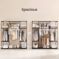 thumbnail image 5 of LEDREM Freestanding Closet Organizer with Shelves & Hanging Rods , Portable Wardrobe for Bedroom/Cloakroom , 4-Tier Storage Rack , Easy Tool-Free Assembly ,Black, 5 of 6