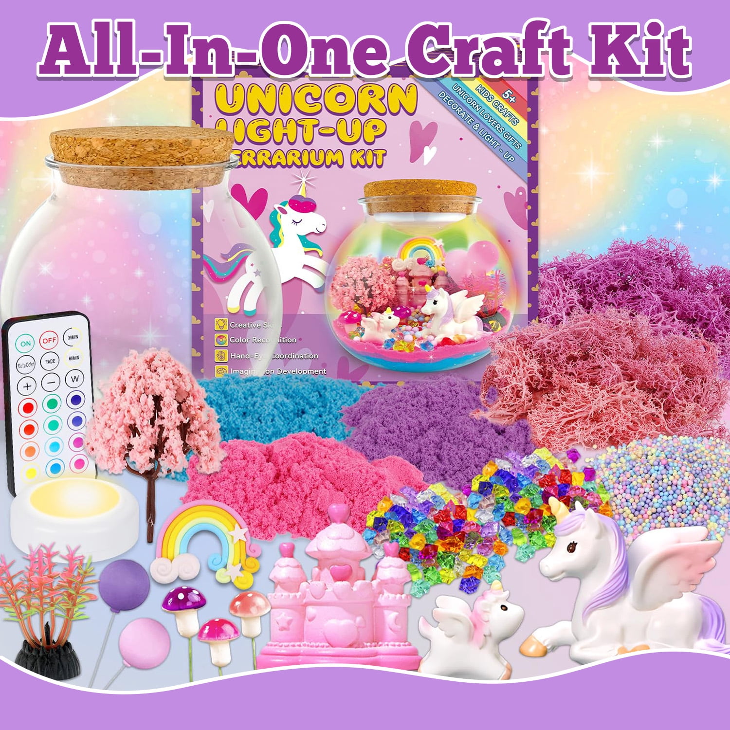 Crafts Kit for Kids Toys for Girls 3-6 Years, LED Night Light Up & Remote, Birthday Gifts Toys for Girls Ages 3 4 5 6 7 8 9 Year Old, Christmas Gifts for Girls