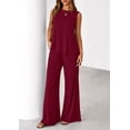 thumbnail image 4 of Conjunto Coordinado PRETTYGARDEN 2025 Pantalón Palazzo Rojo Vino XXL, 4 of 8