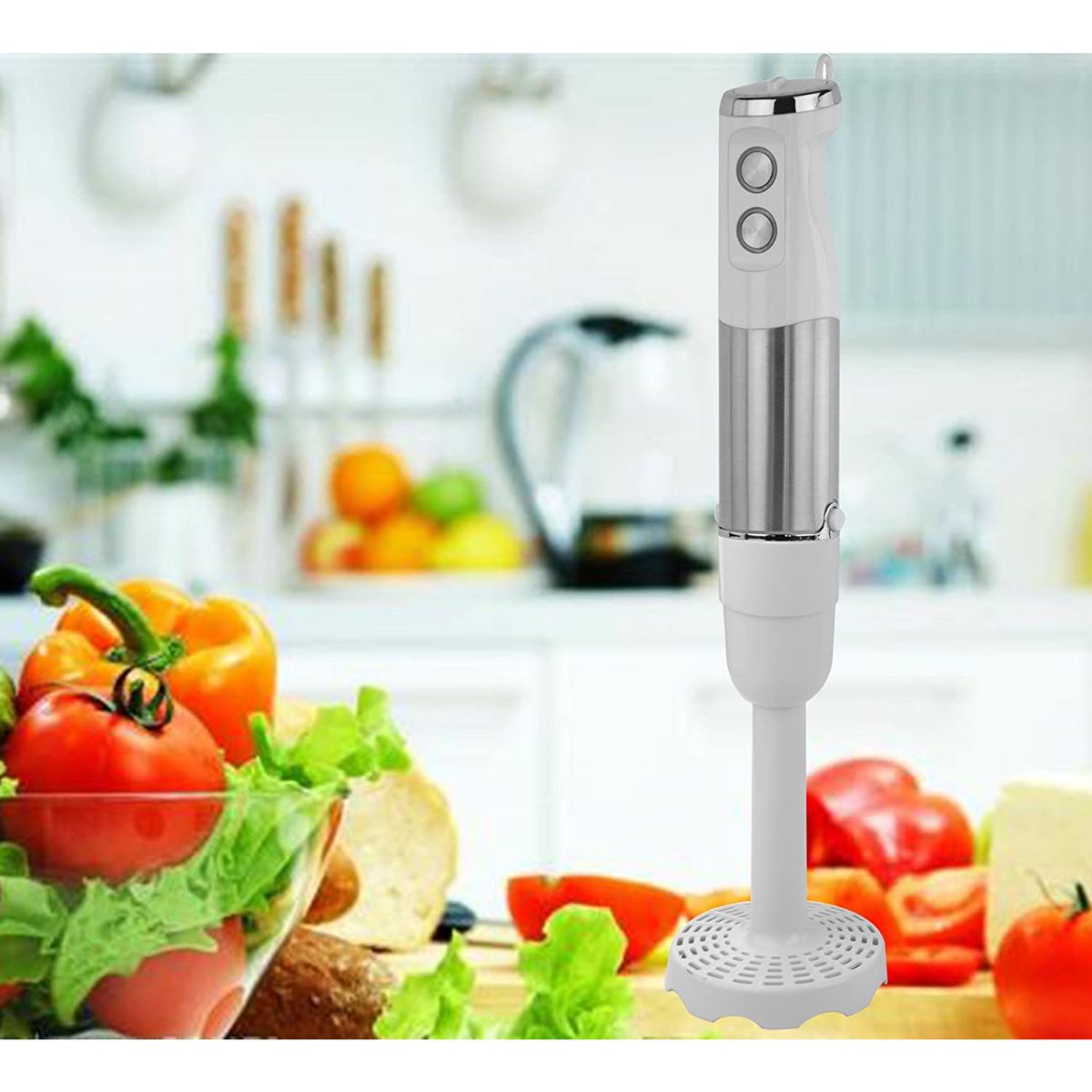 Ovente Potato Vegetable Multi Masher Blender Attachment, BPA-Free Easy to Use Nonstick Dishwasher Safe, Compatible with Ovente 6-Series Electric Hand Stick Blender HS660, HS665, HS680, ACPHS500W