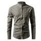 thumbnail image 1 of pstuiky Camisas casuales de manga larga para hombre, Camisa vaquera holgada de manga larga con cuello alto y botones sólidos para hombre camisetas de hombre xxl, 1 of 3