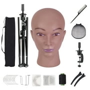Neverland Beauty & Health Bald Mannequin Head,Wig Stand Tripod with Head,Afro Female Wig Head with Mannequin Head Stand for Wigs Making and Display,Manikin Head with Wig Tripod Stand T-pin Kit