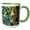 Green/White, variant on 3drose, Delicate Blue Plumbago Blossom Painting, 15oz Two-tone Red Mug