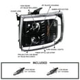thumbnail image 4 of Spec-D Tuning Jet Black LED Light Tube Projector Headlights Compatible with 2007-2013 Chevy Silverado 1500 2500HD 3500HD, Left + Right Pair Headlamps Assembly, 4 of 6
