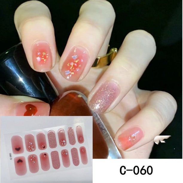 Y2K Spring Summer Nail Strips 3D Fashion Nail Strips Full Wraps Nail Polish Sticker Self Adhesive Nail Art Decal Strip For Women Nail Art DIY