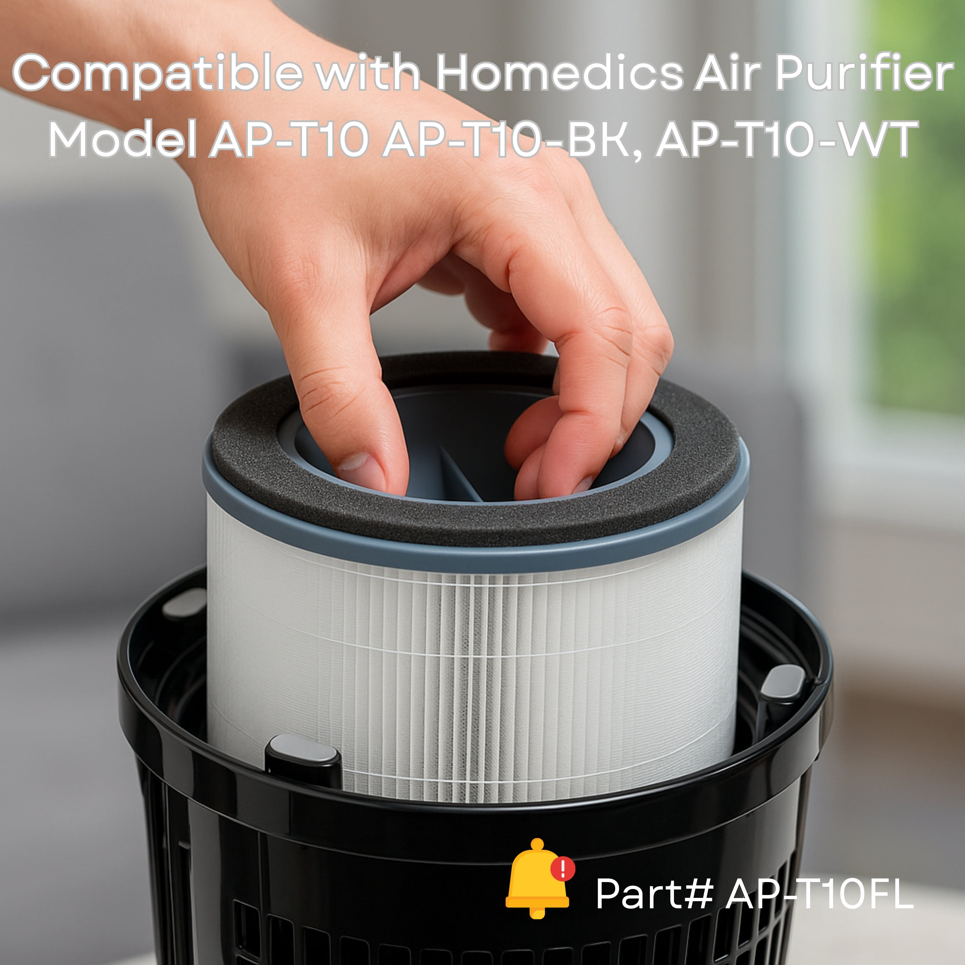 Nispira AP-T10 AP-T10FL 3-In-1 Activated Carbon True HEPA Filter Replacement For Homedics Air Purifier AP-T10-BK AP-T10-WT 3 Packs