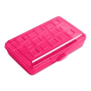 Sterilite Small Pencil Box Plastic, Neon Pink