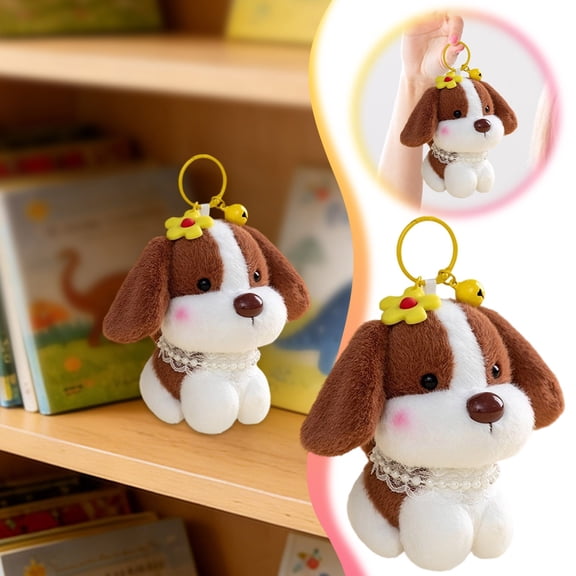 Cute Plush Dog Keychain Stuffed Animal Mini Puppy Plush Charm Soft Cuddly Dog Doll Keyring for Backpack Purse Decor Kids Birthday Gifts