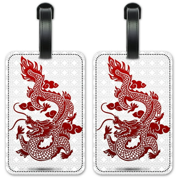 Dragon - Luggage ID Tags / Suitcase Identification Cards - Set of 2