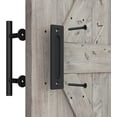 thumbnail image 2 of 12" Heavy Duty Sliding Barn Door Handle, Pull and Flush Hardware Set, Black Powder Coated Finish, Large Rustic Two-Side Design, Round, 2 of 6