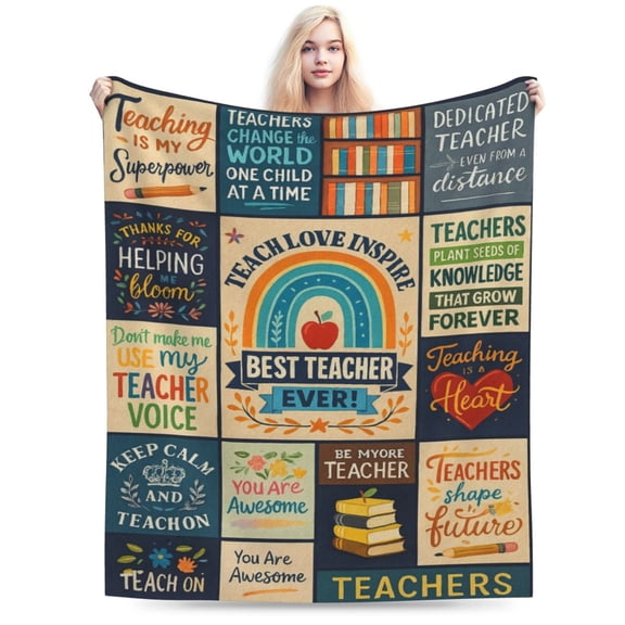 Teacher Gifts for Women Men- Unique Teacher Appreciation Gifts Blanket, Funny Gifts for Teachers, Best Teacher Gifts from Student, Teacher Birthday Retirement Gifts- Throw Blanket 50x40