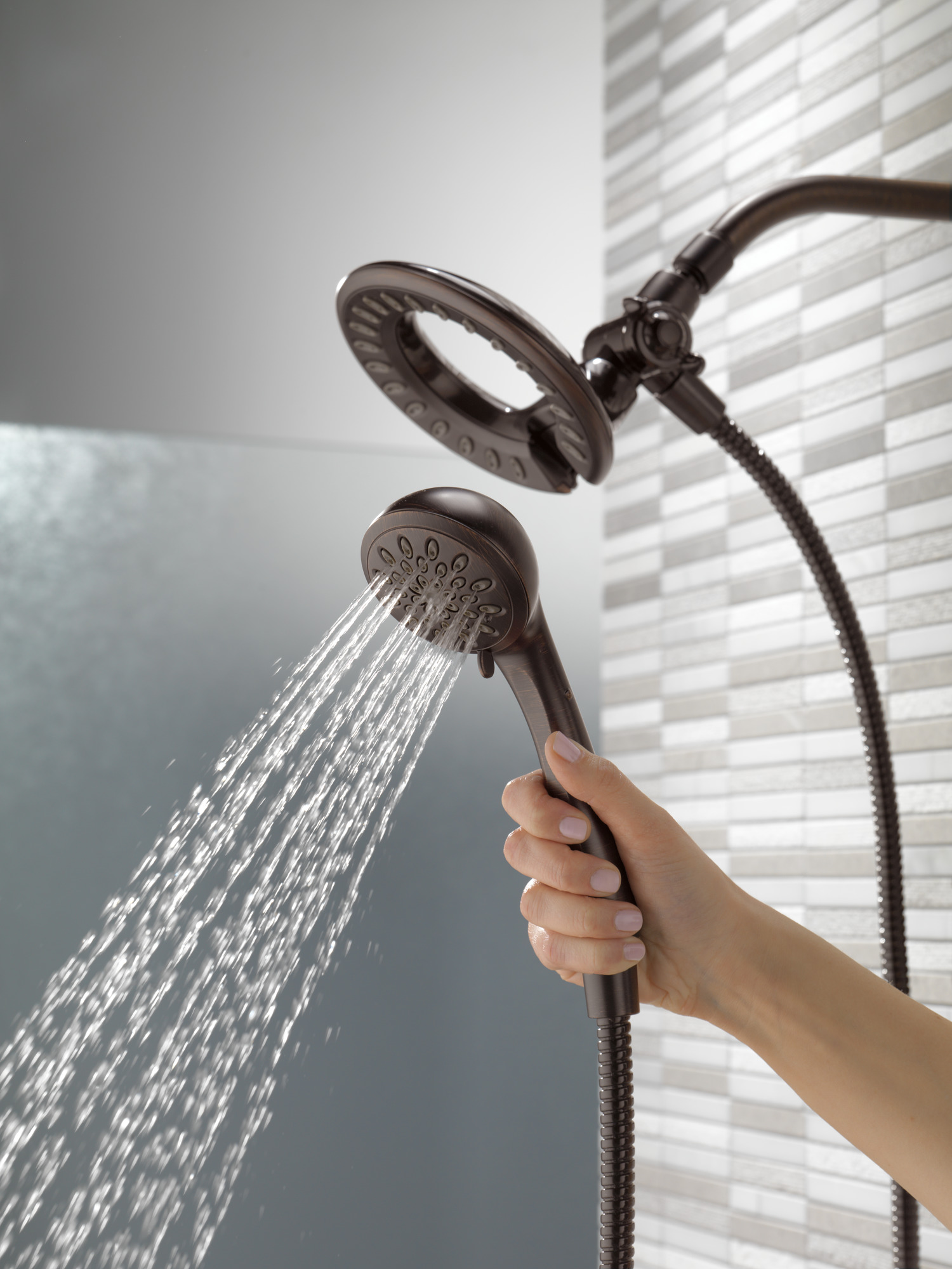 Delta Universal Showering Components In2ition® 4-Setting Two-in-One Shower in Venetian Bronze 58065-RB