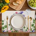 thumbnail image 4 of Spring Easter Placemats Set of 4, Purple Floral Summer Botanical Rustic Placemats for Dining Table, Place Mats for Kitchen Tabletop, Waterproof Wipeable Dining Table Mats Set, 4 of 9