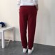 thumbnail image 5 of Gibobby Pants Pantalones de chándal para mujer Cordón elástico Cintura alta Color sólido Forro polar Térmico Super Pantalones de salón de invierno (Wine, L), 5 of 5