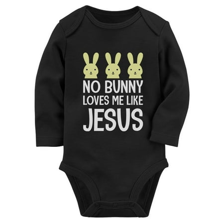 

Tstars Boys Unisex Easter Holiday Shirts No Bunny Loves Me Like Jesus Happy Easter Party Shirts Easter Gifts for Boy Christian Baby Long Sleeve Bodysuit