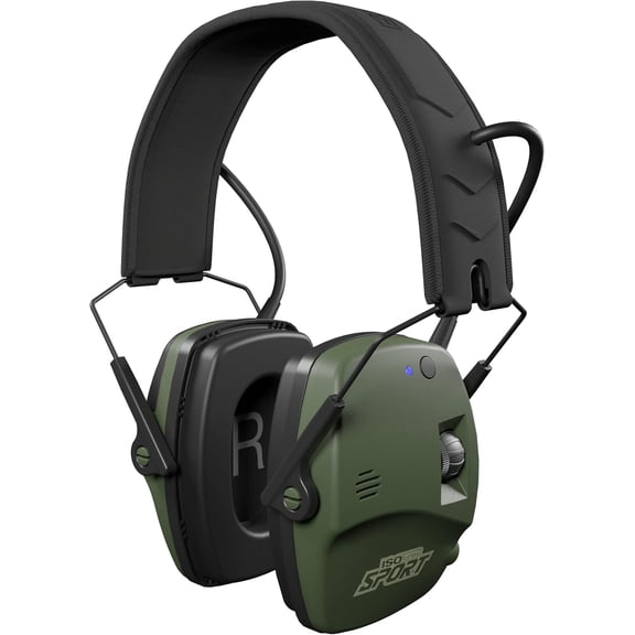 ISOtunes Sport DEFY Slim Bluetooth Earmuffs, Shooting Ear Protection, 21 dB NRR, Black and Olive Green
