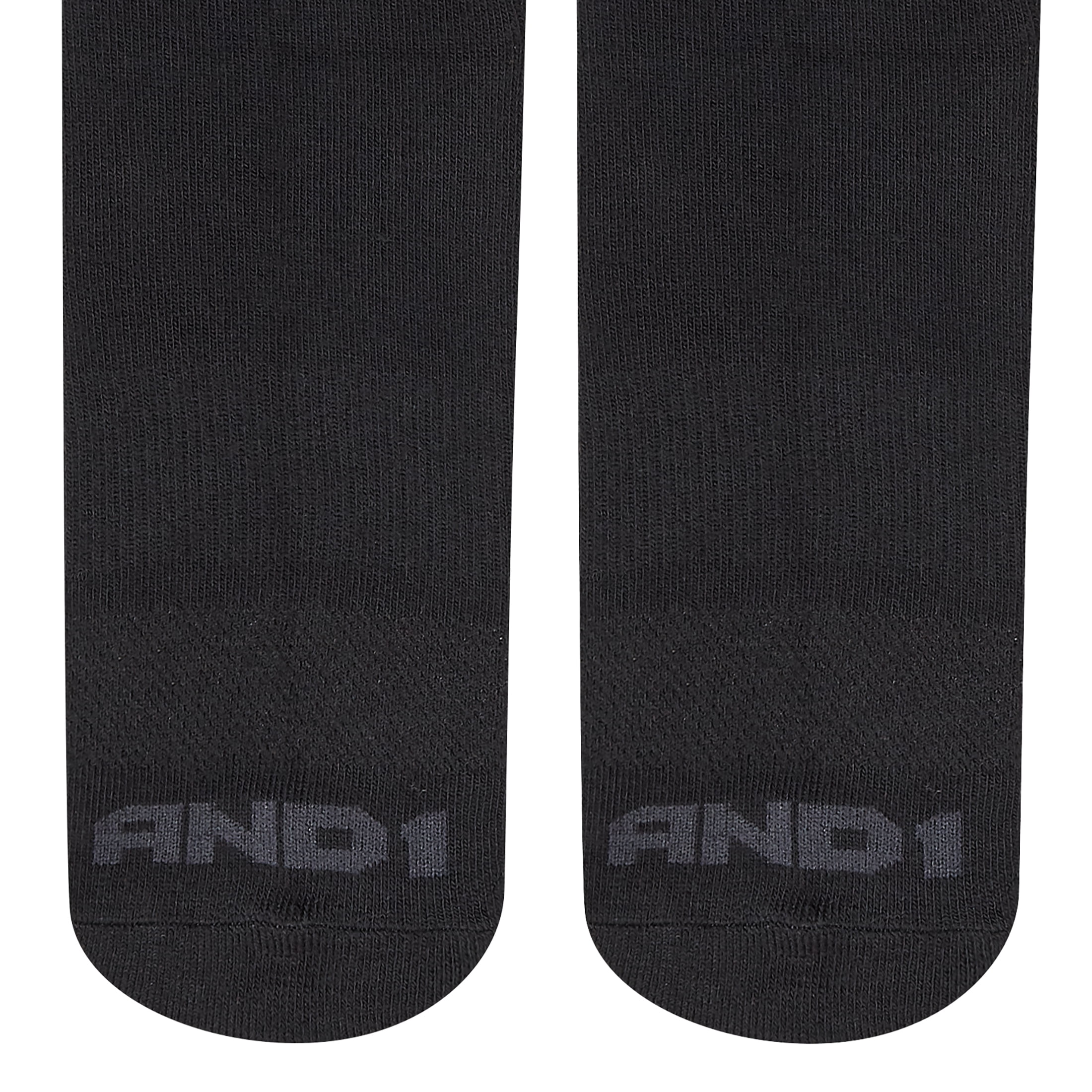 AND1 Men's Socks, Performance Cushion Crew Socks, 6-Pack