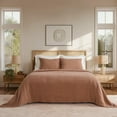 thumbnail image 6 of EVERGRACE Cotton Coverlet Set King Size 3 Pieces, Lightweight Soft Ribbed Matelassé Bedspread Quilt Set, Cozy Oversized Quilted Bedding Set with 2 Pillow Shams for All Seasons, Clay, 6 of 8