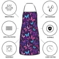 thumbnail image 6 of Easygdp Bright Purple Butterflies Apron Waterdrop Resistant with 2 Pockets,Oil Resistant Cooking Kitchen Chef Apron for Women Men, 6 of 7