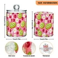 thumbnail image 5 of Yayeee 2 Pack Qtip Holder Bathroom Cotton Swab Canister with Lid Clear Dispenser Set, Floral Raspberries, 5 of 6