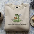 thumbnail image 2 of Frog Bookish Wildflower Embroidered Sweatshirt Reading Book Crewneck Fairycore Frog Shirt Cottagecore Aesthetic Clothing Gift, 2 of 5