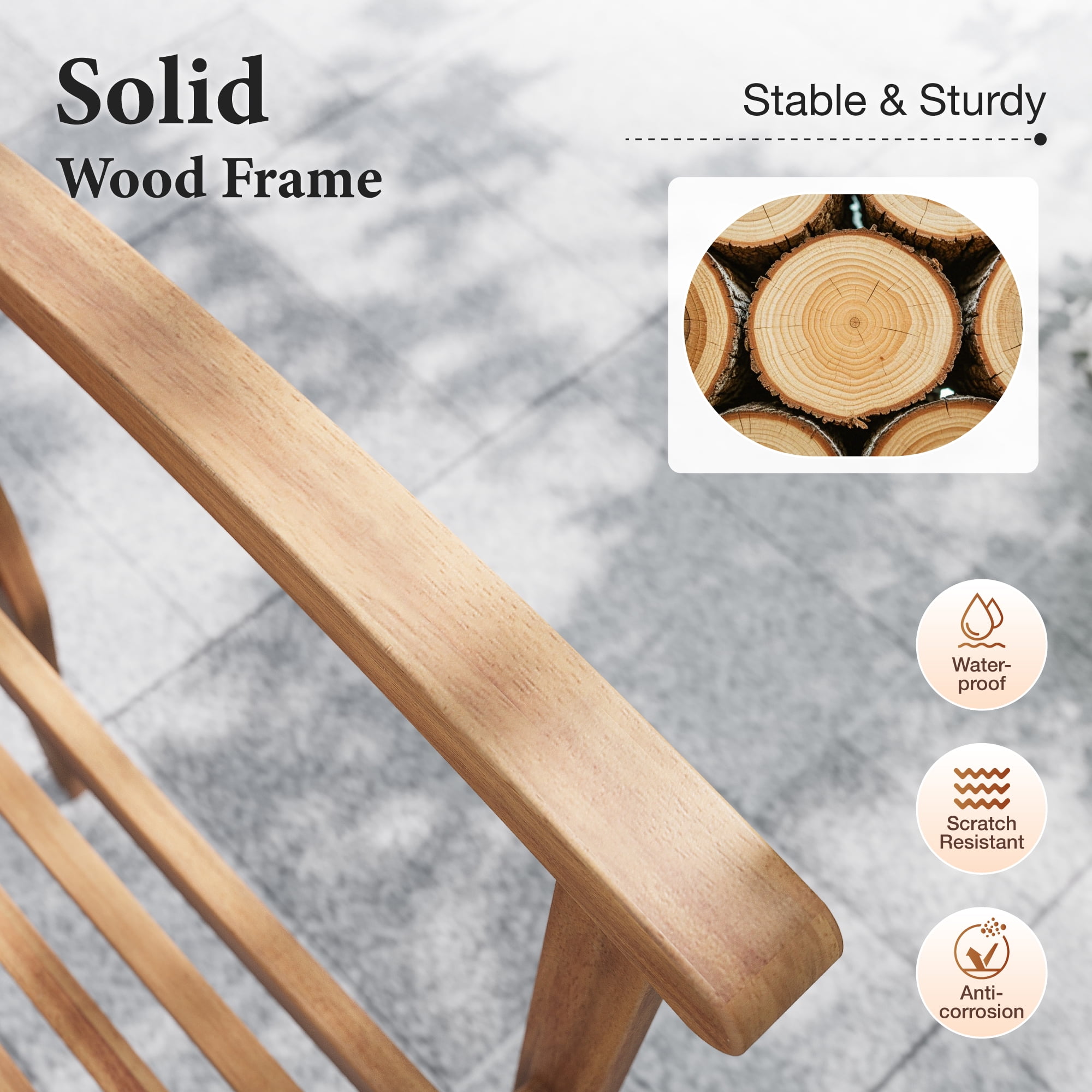 SUMMIT LIVING 9-Piece Acacia Wood Outdoor Patio Dining Set with 8 Wooden Chairs & 1 Expandable Wooden Dining Table with Umbrella Hole for 8 Person