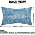 thumbnail image 3 of Blue Boho Lumbar Pillow Covers 12x20 Inch Bohemian Carpet Ethnic Decorative Rectangle Pillow Cases Beige Tan Gray Floral Cushion Covers Farmhouse Home Decor for Sofa Couch Outdoor Set of 2, 3 of 5
