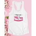 thumbnail image 3 of Love You Mom Pink Banner Racerback Tank Women -Image by Shutterstock, Female x-Large, 3 of 4