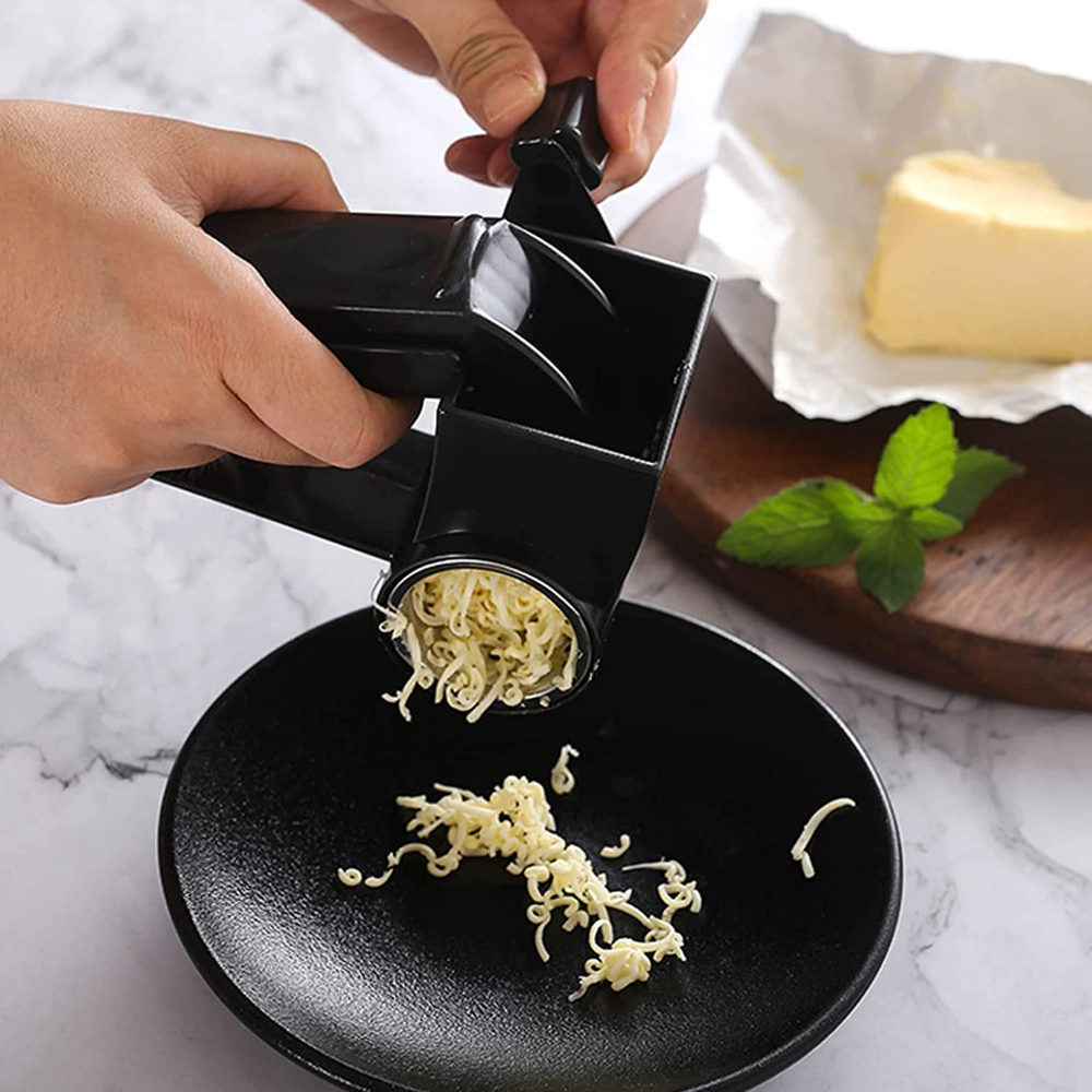 Cheese Grater Handheld Cheese Slicer Mill Stainless Steel Cheese Shredder Premium Kitchen Butter Food Mill 2 Pattern Blade Cheese Grater Slicer Cheese