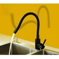 thumbnail image 6 of Flexible Kitchen Faucet High Arch 360° Rotatable Faucet Single Handle Lever for 1 Hole Sink, Hot & Cold Water Faucet Bendable Silicone Hose Easy to Fetch Any Area, All Black, 6 of 9